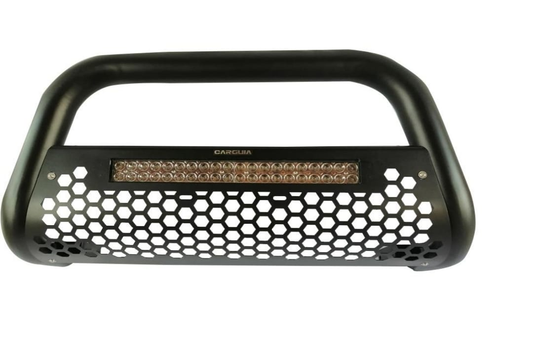 Bumper negro mate con panal y barra LED compatible con varias PickUp